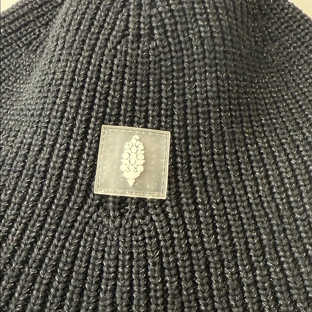 Free People Reflective Bell Beanie Hat Black